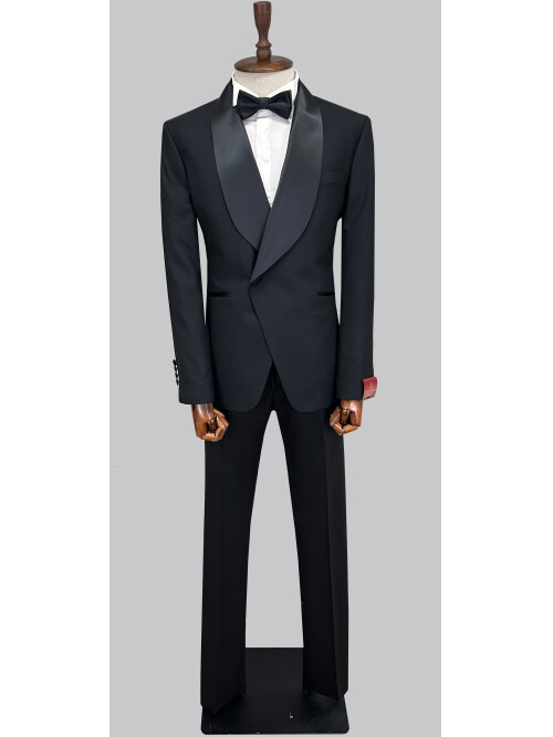 SUIT SARTORIA SİYAH ŞAL YAKA DAMATLIK 5703