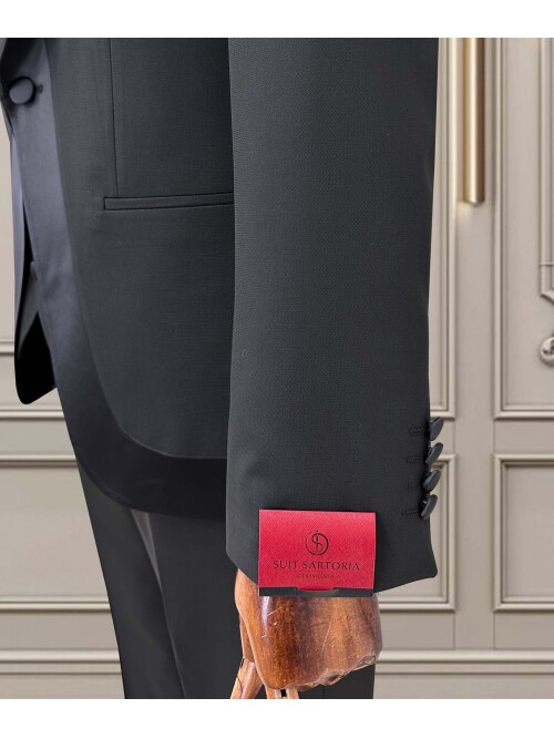 SUIT SARTORIA SİYAH ŞAL YAKA DAMATLIK 5706