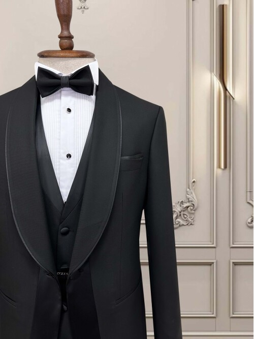 SUIT SARTORIA SİYAH ŞAL YAKA DAMATLIK 5706
