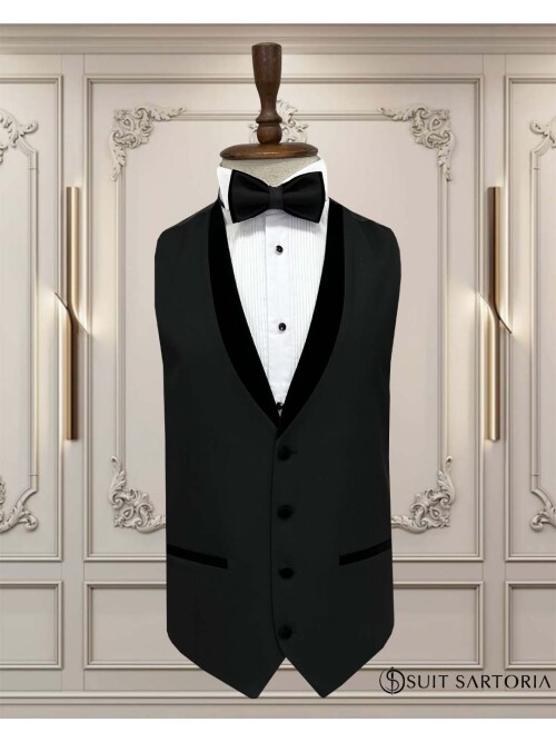 SUIT SARTORIA SİYAH ŞAL YAKA DAMATLIK 5706