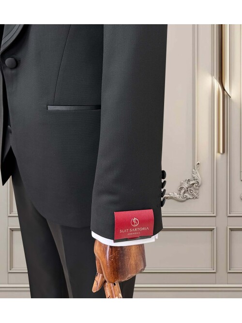 SUIT SARTORIA SİYAH ŞAL YAKA DAMATLIK 5707