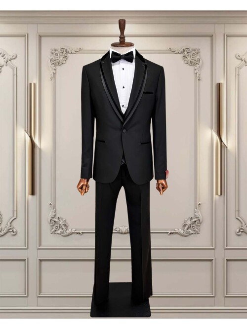 SUIT SARTORIA SİYAH ŞAL YAKA DAMATLIK 5726