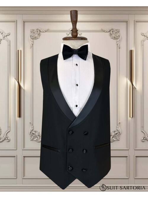 SUIT SARTORIA SİYAH ŞAL YAKA DAMATLIK 5740