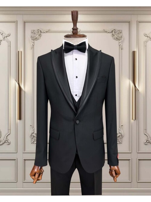 SUIT SARTORIA SİYAH SİVRİ YAKA DAMATLIK 5071