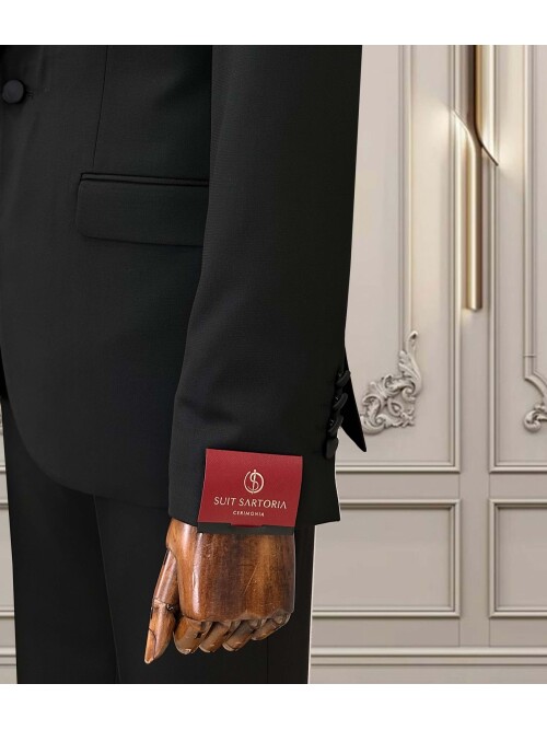 SUIT SARTORIA SİYAH SİVRİ YAKA DAMATLIK 5071