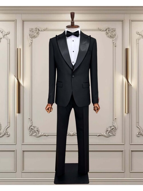 SUIT SARTORIA SİYAH SİVRİ YAKA DAMATLIK 5731
