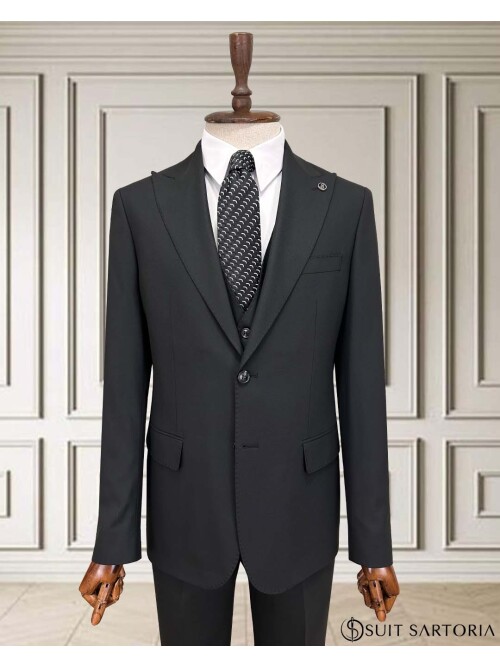 SUIT SARTORIA BLACK VEST SUIT 252014