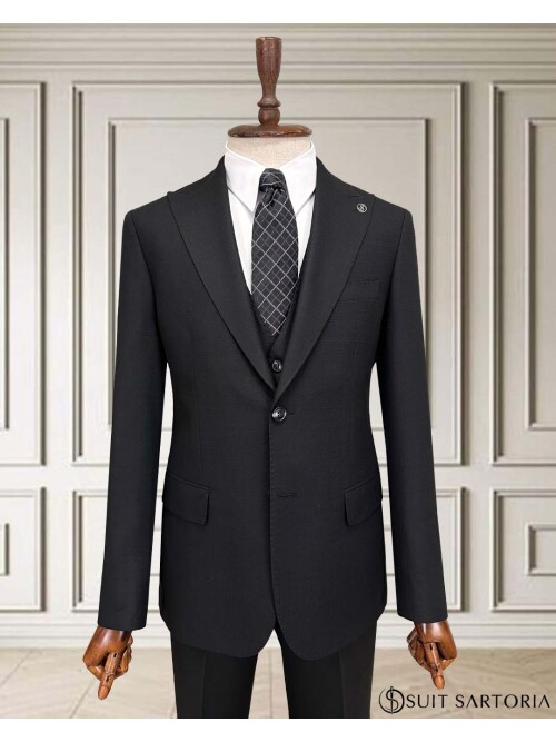 SUIT SARTORIA SİYAH YELEKLİ TAKIM ELBİSE 252014
