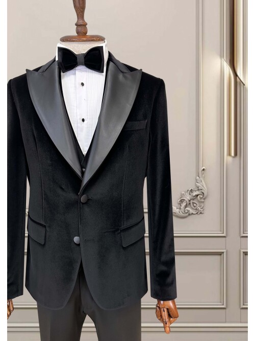 SUIT SARTORIA SİYAH YÜNLÜ DAMATLIK 5751