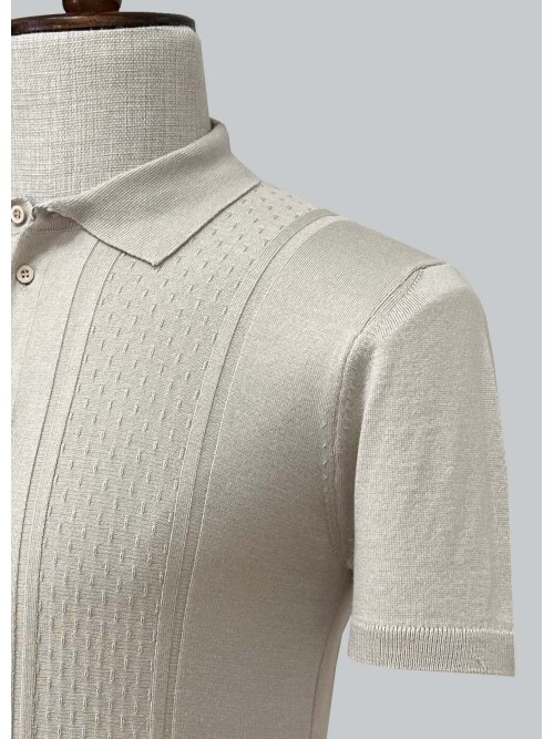 SUIT SARTORIA BEIGE SHORT SLEEVE KNITWEAR T-SHIRT 9031