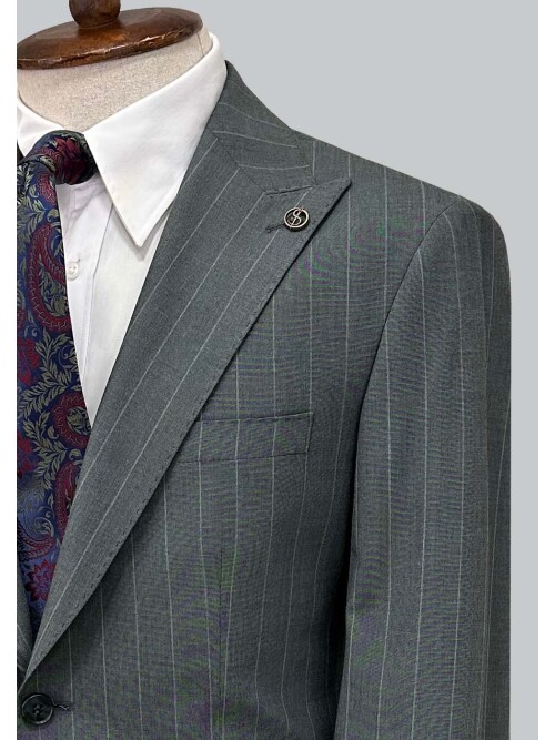SUIT SARTORIA GREEN STRIPED SUIT 2002/65