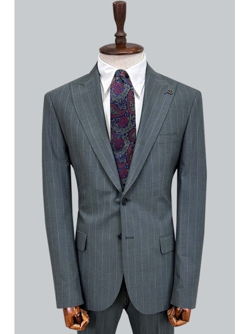 SUIT SARTORIA GREEN STRIPED SUIT 2002/65