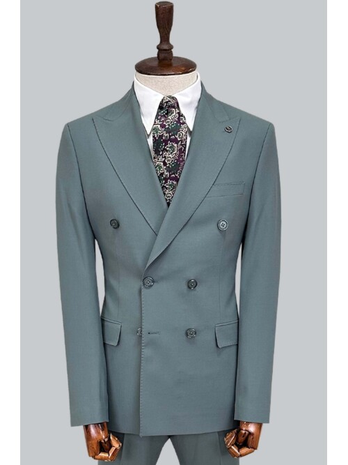 SUIT SARTORIA GREEN DOUBLE-BREASTED SUIT 2002/48