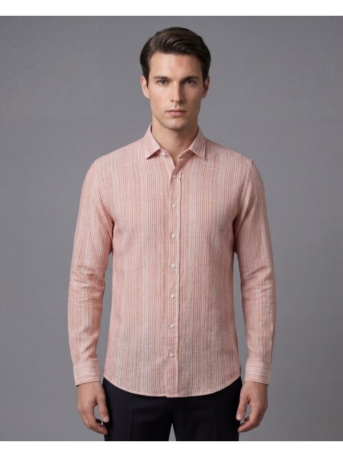 Taba Regular Kalıp  Çizgili Uzun Kollu Gömlek