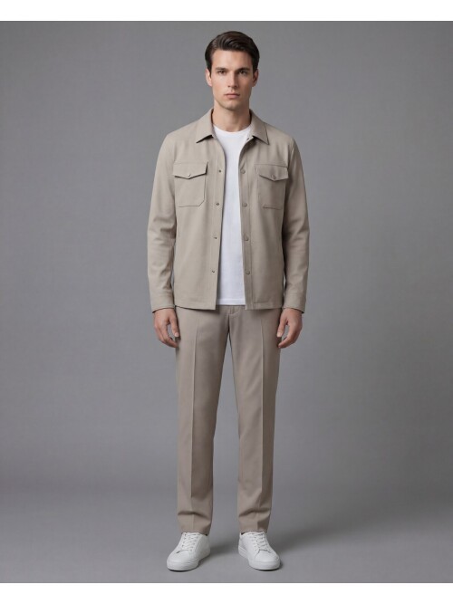 Mens Stone Safari Pocket Sport Suit – Comfort Fit Performance Model