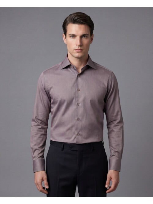 Vizon Slim Fit Uzun Kollu Klasik Yaka Gömlek