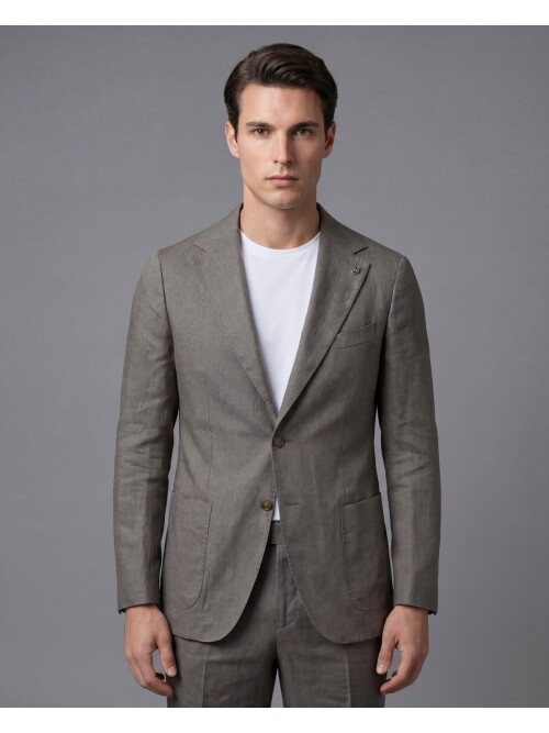 Yeşil Mono Yaka Comfort Fit Torba Cepli Takım Elbise