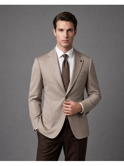 Vizon Mono Yaka Slim Fit Torba Cep Ceket