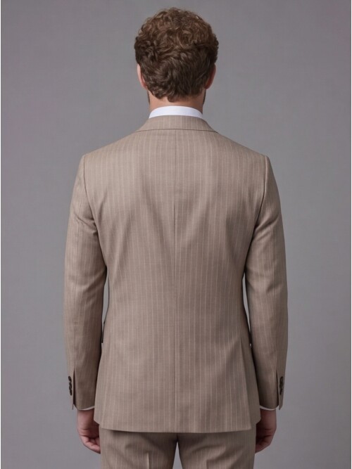 Light Brown Notch Lapel Comfort Fit Suit