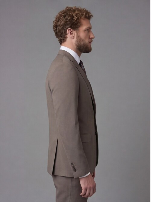 Light Brown Notch Lapel Slim Fit 2-Button Suit