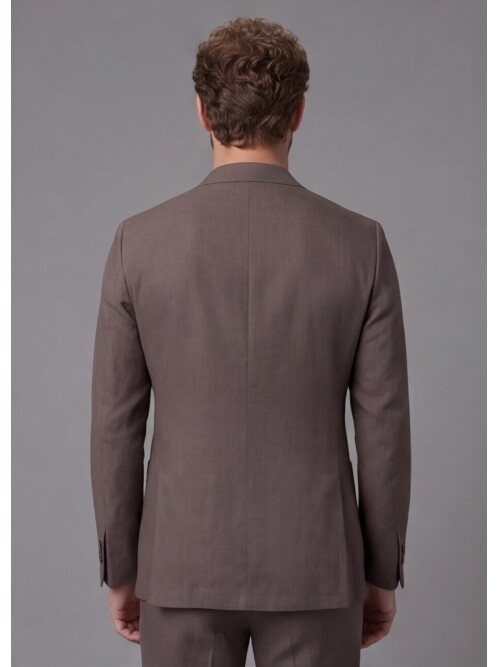 Light Brown Notch Lapel Slim Fit Patch Pocket 2-Button Suit