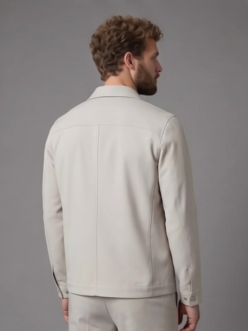 Light Brown Casual Shirt-Collar Comfort Fit Suit