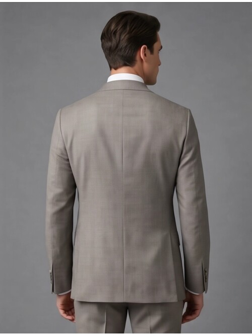 Light Brown Wool Peak Lapel Comfort Fit Suit