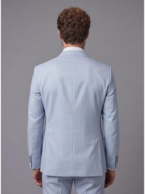 Light Blue Notch Lapel Comfort Fit Suit