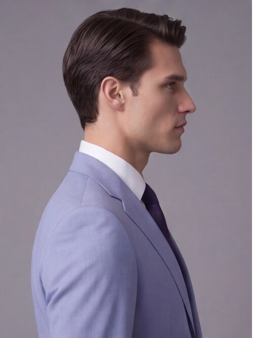 Açık Mavi Mono Yaka İki Düğmeli Slim Fit Takım Elbise