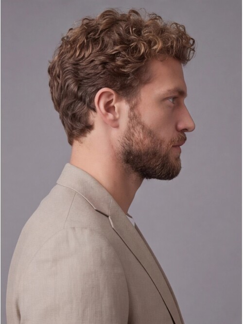 Bej Mono Yaka Slim Fit Torba Cep 2 Düğme Takım Elbise