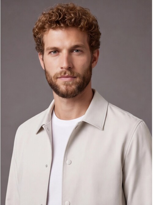 Beige Casual Shirt-Collar Comfort Fit Suit
