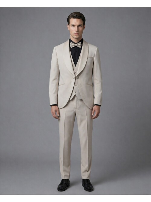 Beige Three-Piece Tuxedo
