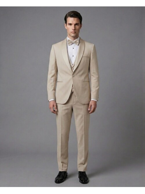 Beige Three-Piece Tuxedo