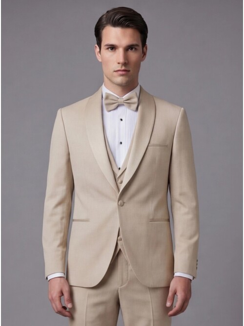 Beige Three-Piece Tuxedo
