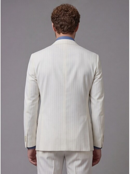 White Notch Lapel Comfort Fit Suit