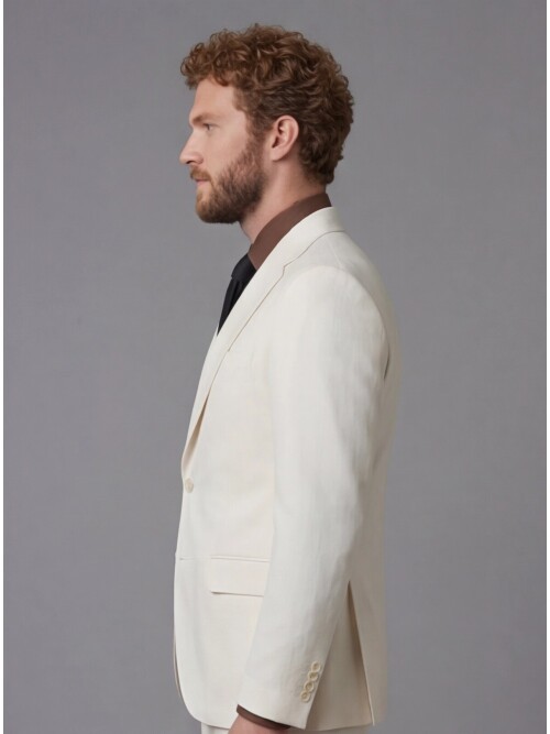 White Notch Lapel Slim Fit 2-Button Suit