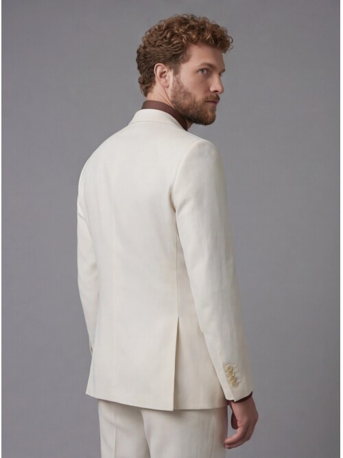 White Notch Lapel Slim Fit 2-Button Suit