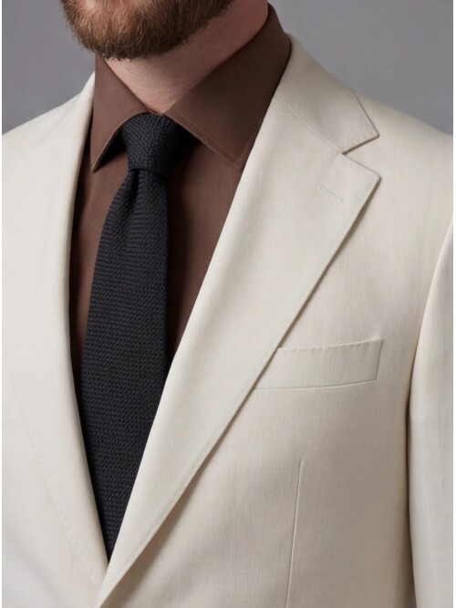 White Notch Lapel Slim Fit 2-Button Suit