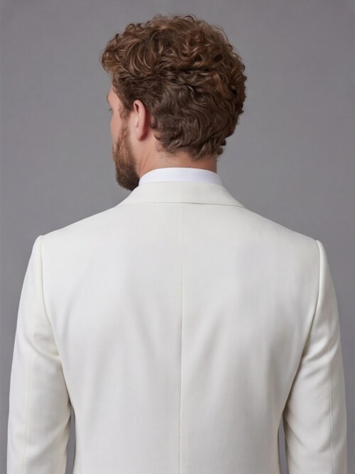 White Notch Lapel Slim Fit 2-Button Suit
