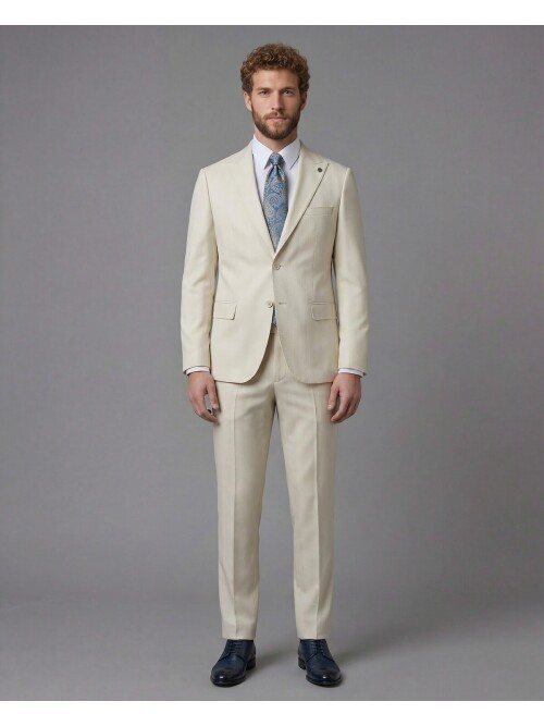 White Peak Lapel Comfort Fit Fully Lined Suit
