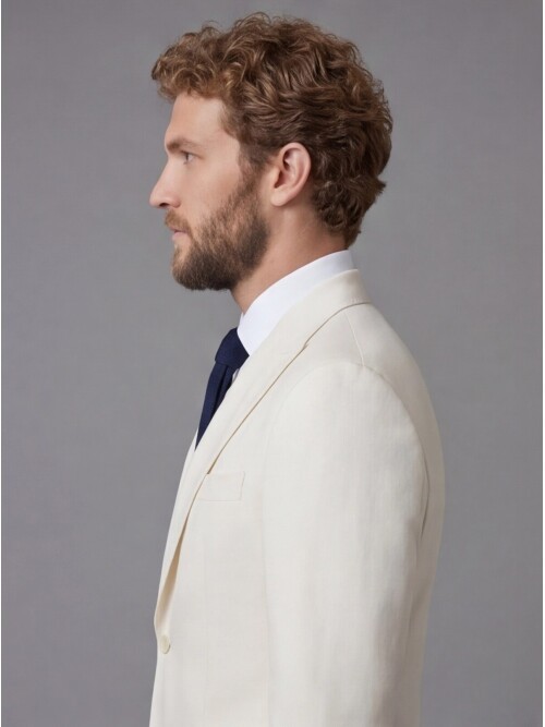 White Peak Lapel Slim Fit 2-Button Patch Pocket Suit