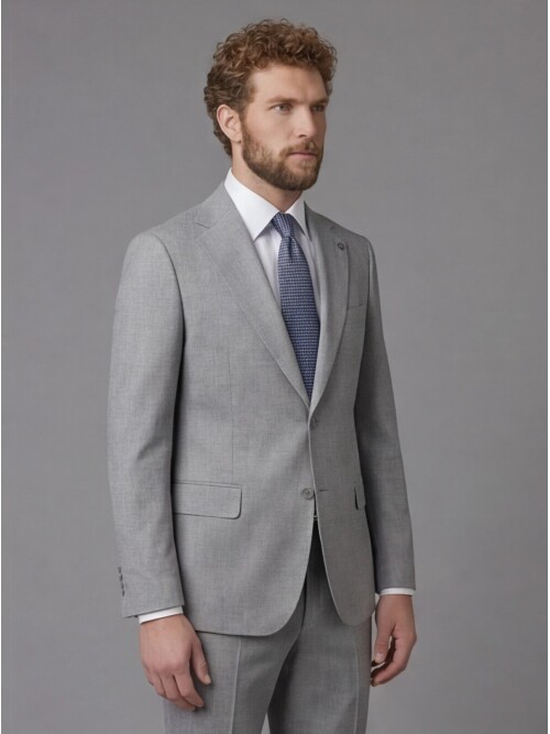 Grey Notch Lapel Comfort Fit Suit