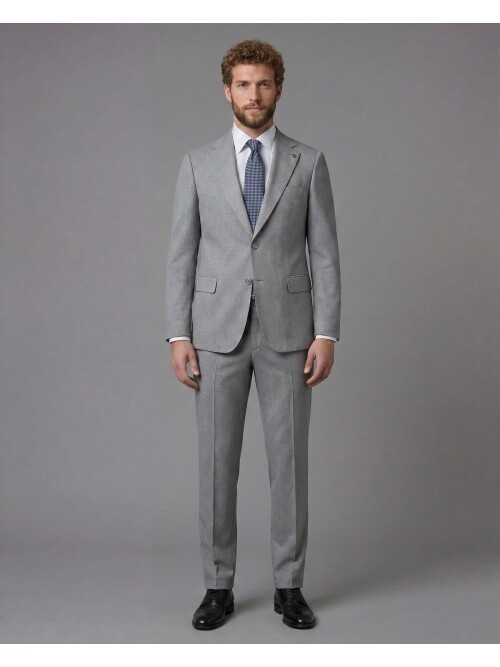 Grey Notch Lapel Comfort Fit Suit