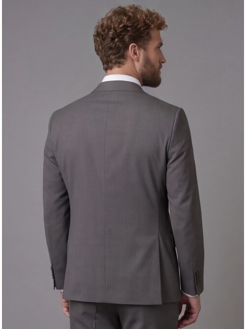 Grey Notch Lapel Slim Fit 2-Button Suit