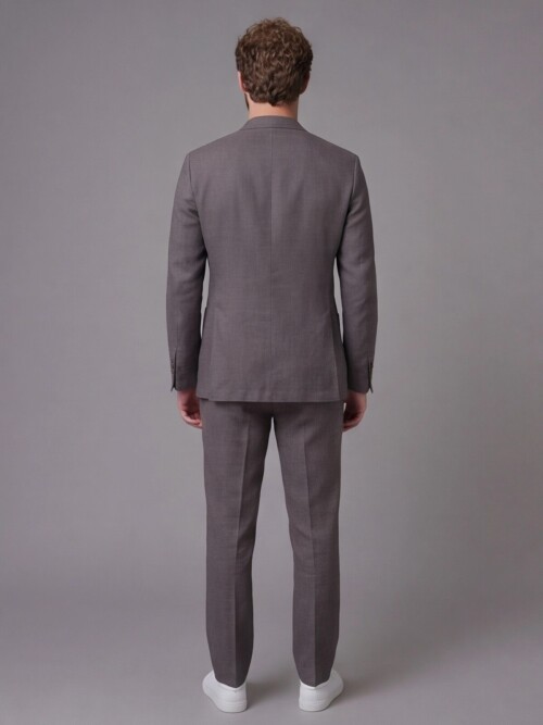 Grey Notch Lapel Slim Fit Patch Pocket 2-Button Suit