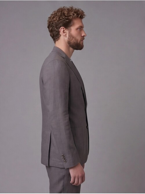 Grey Notch Lapel Slim Fit Patch Pocket 2-Button Suit