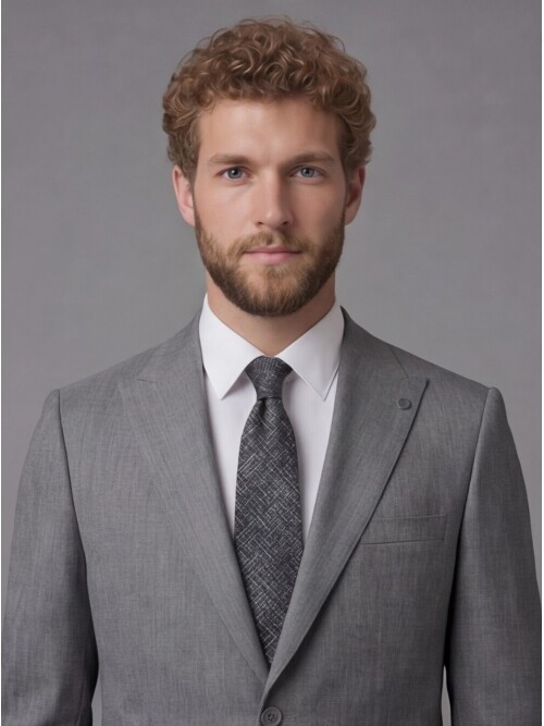 Grey Peak Lapel Comfort Fit Mens Suit