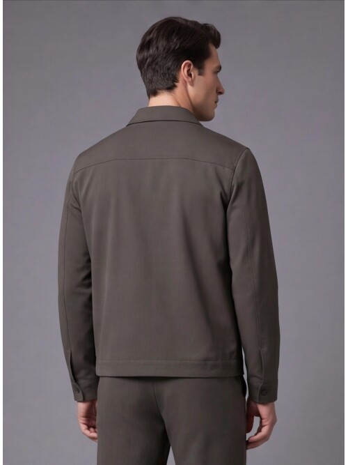 Khaki Safari Pocket Comfort Fit Zip-Up Sport Set