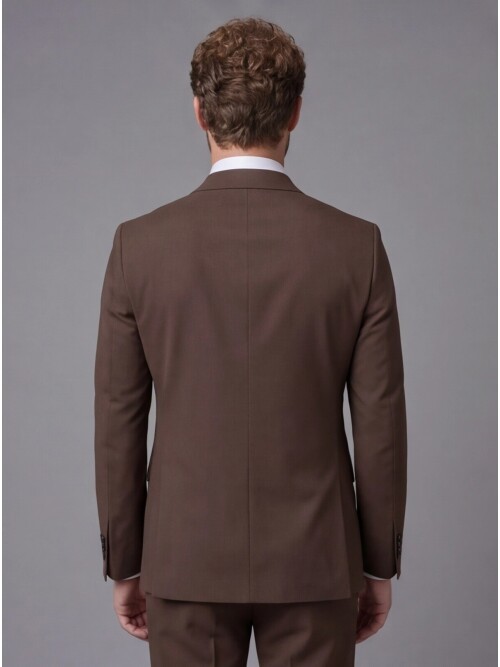 Brown Notch Lapel Slim Fit 2-Button Suit
