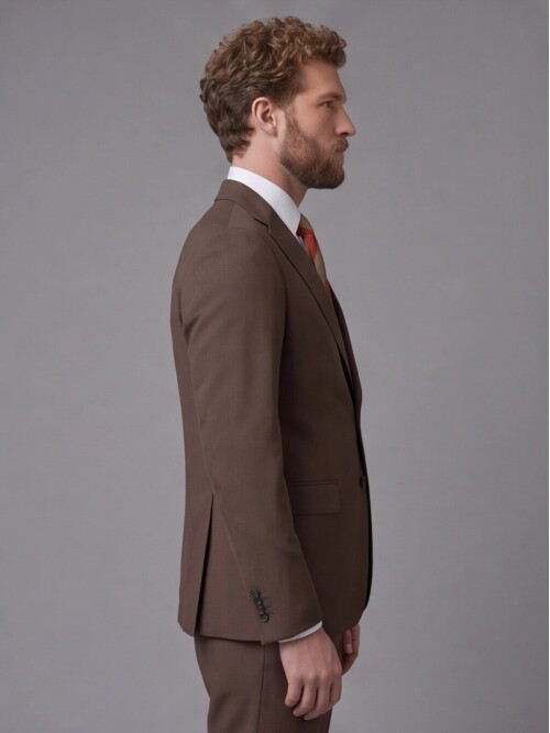 Brown Notch Lapel Slim Fit 2-Button Suit